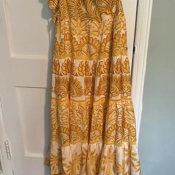 ‼️LAST CHANCE - Farm Rio Ainika tapestry yellow one shoulder maxi dress - Picture 10 of 10